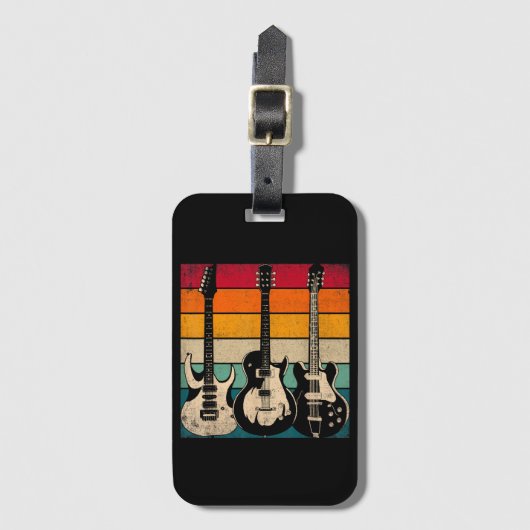 Retro Guitar Bagagelabel (Voorkant (verticaal))