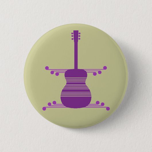Retro Guitar Button, Paars Ronde Button 5,7 Cm (Voorkant)