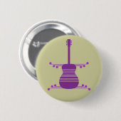 Retro Guitar Button, Paars Ronde Button 5,7 Cm (Voorkant /achterkant)