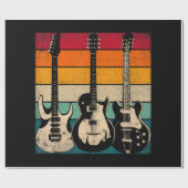 Retro Guitar Cadeaupapier (Vlak)