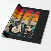 Retro Guitar Cadeaupapier (Uitgerold)