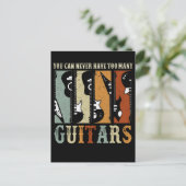 Retro Guitar Collector Guitarist Rock Music Lover Briefkaart (Staand voorkant)