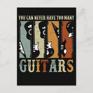 Retro Guitar Collector Guitarist Rock Music Lover Briefkaart