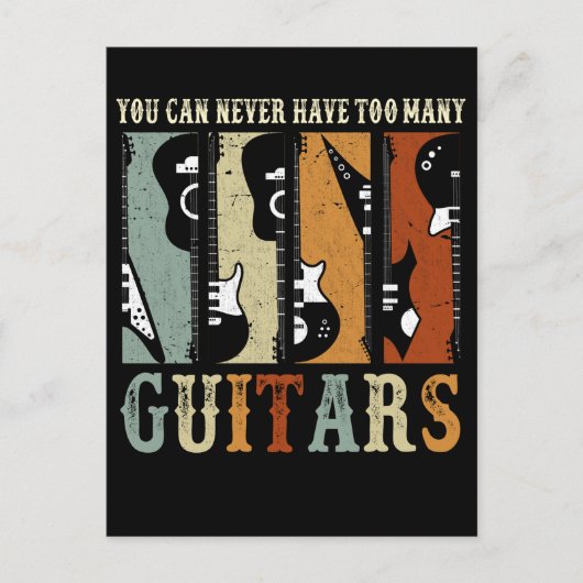 Retro Guitar Collector Guitarist Rock Music Lover Briefkaart (Voorkant)