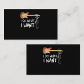 Retro Guitar en Cat Lover Meowy Ik doe wat ik wil Visitekaartje (Voorkant / Achterkant)