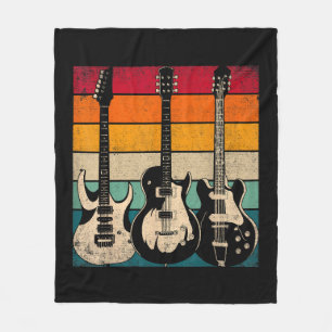 Retro Guitar Fleece Deken