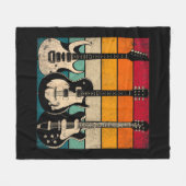 Retro Guitar Fleece Deken (Voorkant (Horizontaal))