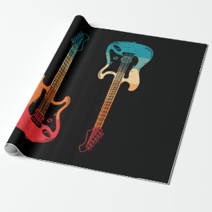 Retro Guitar Guitarist Electric Bass Guitar Rock M Cadeaupapier