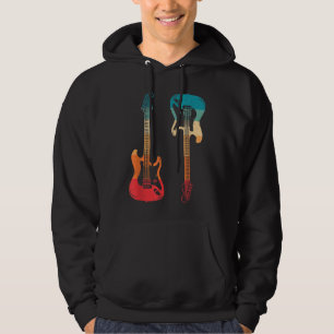 Retro Guitar Guitarist Electric Bass Guitar Rock M Hoodie