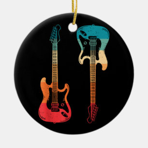 Retro Guitar Guitarist Electric Bass Guitar Rock M Keramisch Ornament