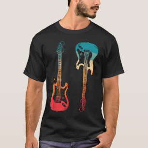 Retro Guitar Guitarist Electric Bass Guitar Rock M T-shirt