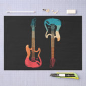 Retro Guitar Guitarist Electric Bass Guitar Rock M Tissuepapier (Craft)