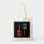 Retro Guitar Guitarist Electric Bass Guitar Rock M Tote Bag (Voorkant)