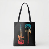 Retro Guitar Guitarist Electric Bass Guitar Rock M Tote Bag (Voorkant)