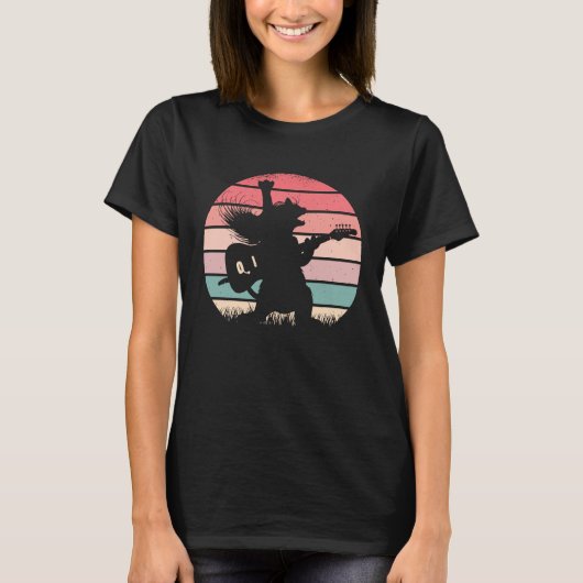  retro guitar kattenrok t-shirt (Voorkant)