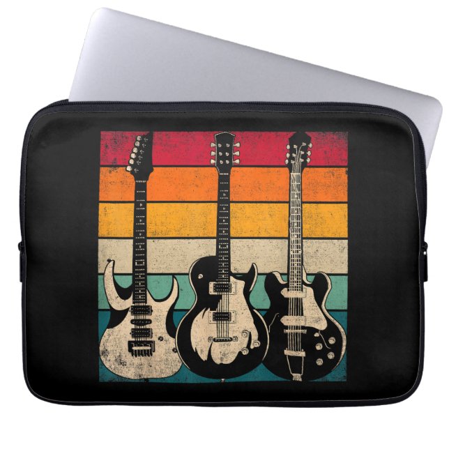 Retro Guitar Laptop Sleeve (Voorkant)