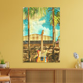 retro guitar lover gift canvas afdruk (Insitu (Woonkamer))
