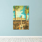 retro guitar lover gift canvas afdruk (Insitu (Houten vloer))