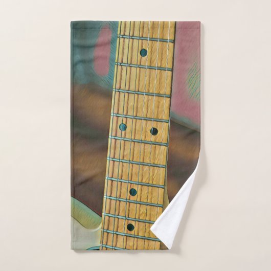 retro guitar lover gift handdoek (Handdoek)