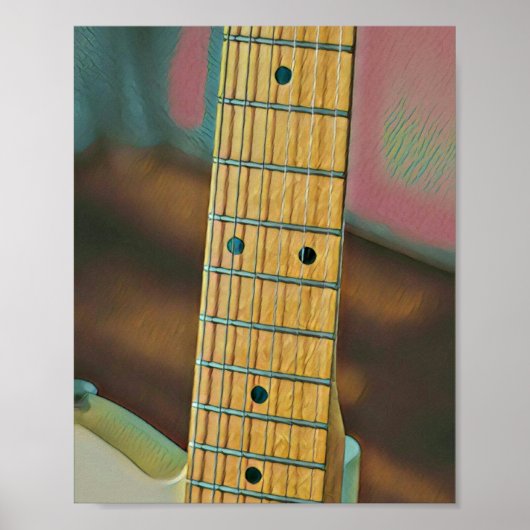 retro guitar lover gift poster (Voorkant)