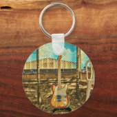 retro guitar lover gift sleutelhanger (Voorkant)