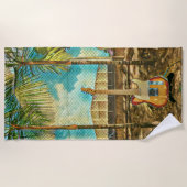 retro guitar lover gift strandlaken (Voorkant)