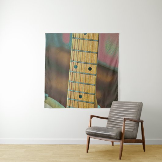 retro guitar lover gift wandkleed (In situ)