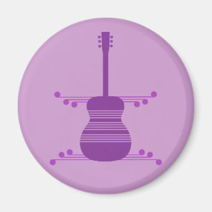 Retro Guitar Magnet, Paars Magneet