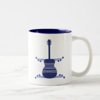 Retro Guitar Mok, Navy Blue