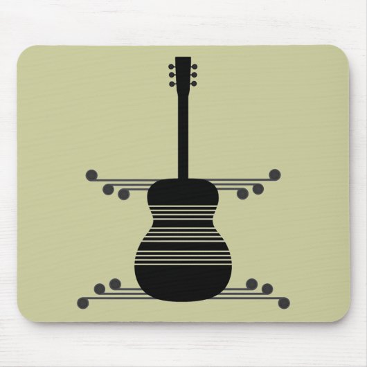 Retro Guitar Mousepad Muismat (Voorkant)