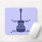 Retro Guitar Mousepad, Navy Blue Muismat (Met muis)