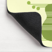 Retro Guitar Mousepad, Olive Green Muismat (Hoek)