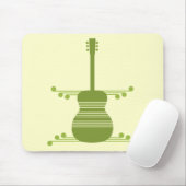 Retro Guitar Mousepad, Olive Green Muismat (Met muis)
