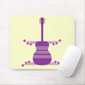 Retro Guitar Mousepad, Paars Muismat (Met muis)