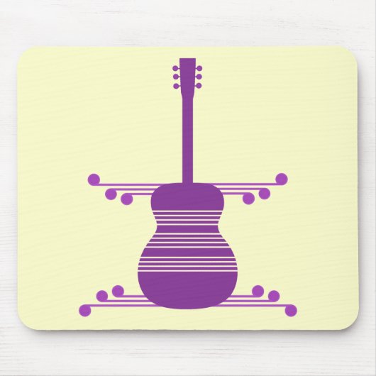 Retro Guitar Mousepad, Paars Muismat (Voorkant)