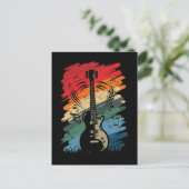 Retro Guitar Musical Notes Musicus gitarist Briefkaart (Staand voorkant)
