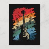 Retro Guitar Musical Notes Musicus gitarist Briefkaart (Voorkant)