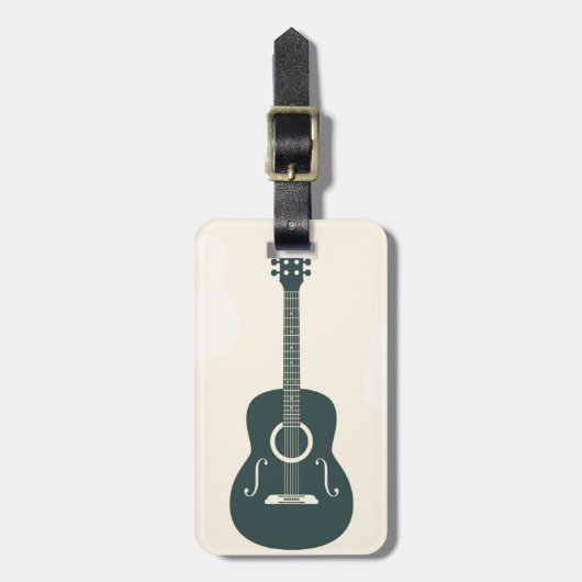 Retro guitar-muziek bagagelabel (Voorkant verticaal)