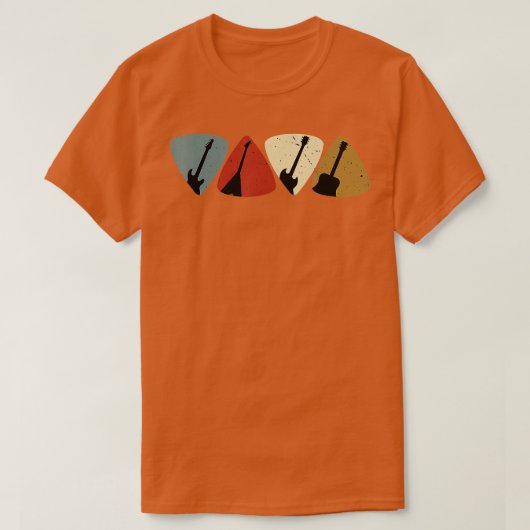 Retro Guitar Pick Player Guitarist T-shirt (Design voorkant)