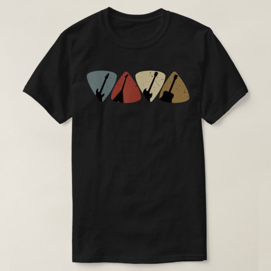 Retro Guitar Pick Player Guitarist T-shirt (Design voorkant)