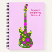 Retro Guitar Pink aanpassen en personaliseren - Gr Notitieboek (Voorkant)