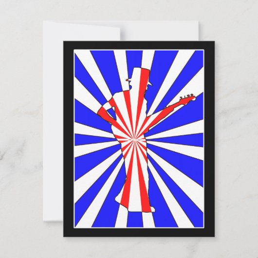 Retro Guitar Player Kaart (Voorkant)