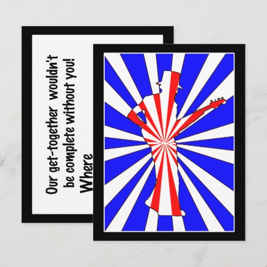 Retro Guitar Player Kaart (Voorkant / Achterkant)