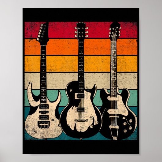 Retro Guitar Poster (Voorkant)