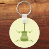 Retro Guitar Sleutelhanger, Olive Green Sleutelhanger (Voorkant)