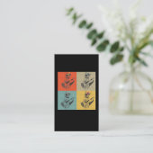 Retro Guitar speelt Cat Guitarist Visitekaartje (Staand voorkant)