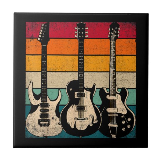 Retro Guitar Tegeltje (Voorkant)