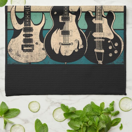 Retro Guitar Theedoek (Gevouwen)