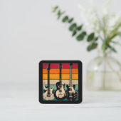 Retro Guitar Vierkante Visitekaartje (Staand voorkant)