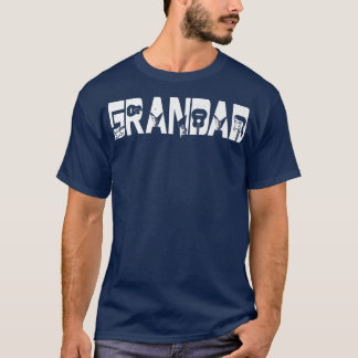 Retro Guitarist Father Grandad Guitar Fathers Day T-shirt